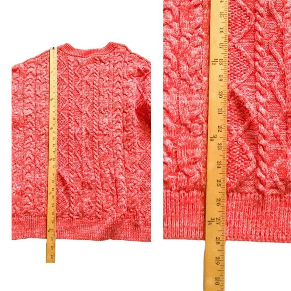 NWT Anthropologie Pilcro Jasmine Cable-Knit Tunic Sweater, marled red, size M - Picture 13 of 13